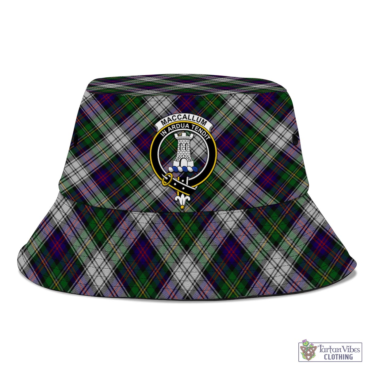 Tartan Vibes Clothing MacCallum Dress Tartan Bucket Hat with Family Crest