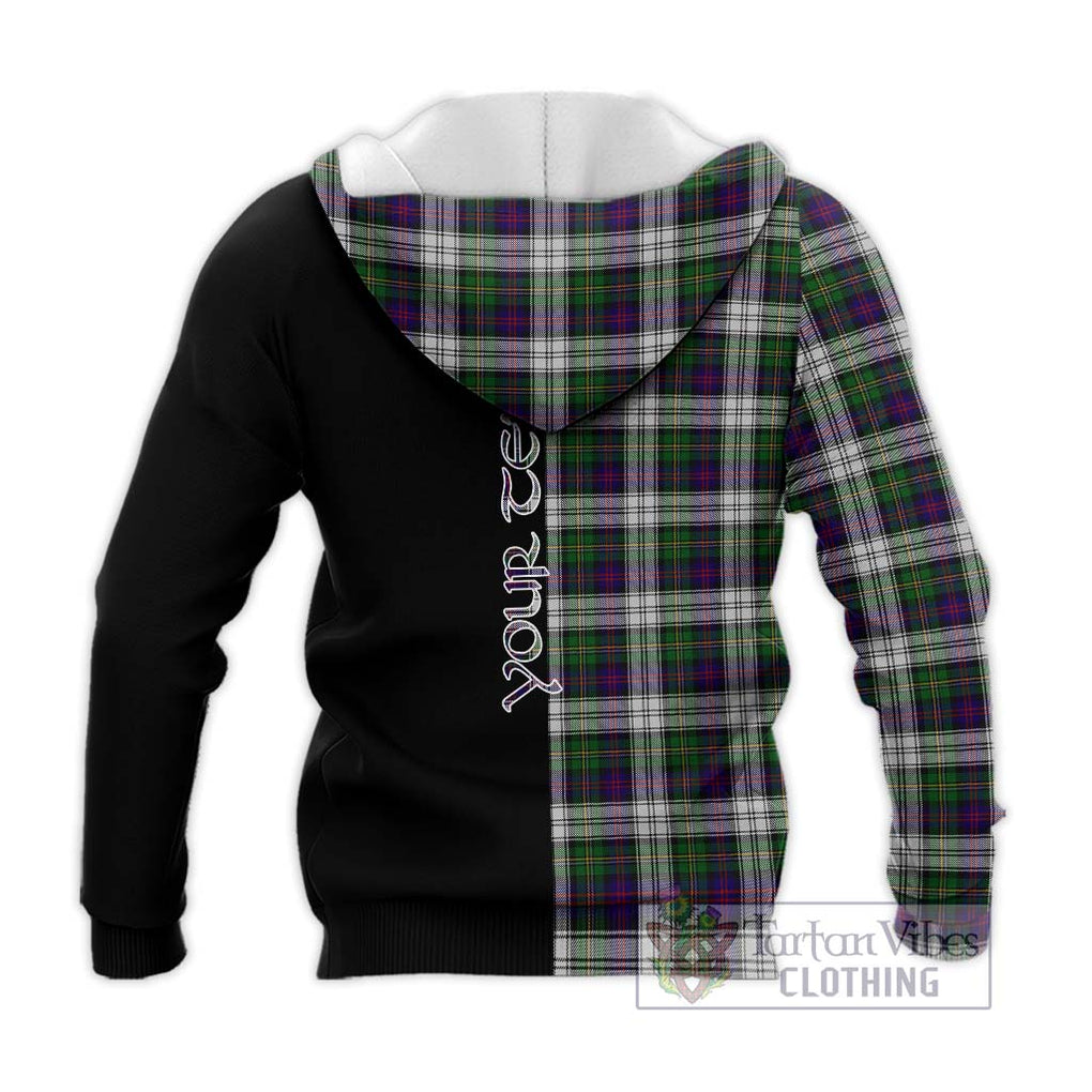 MacCallum Dress Tartan Knitted Hoodie with Family Crest and Half Of Me Style - Tartanvibesclothing Shop