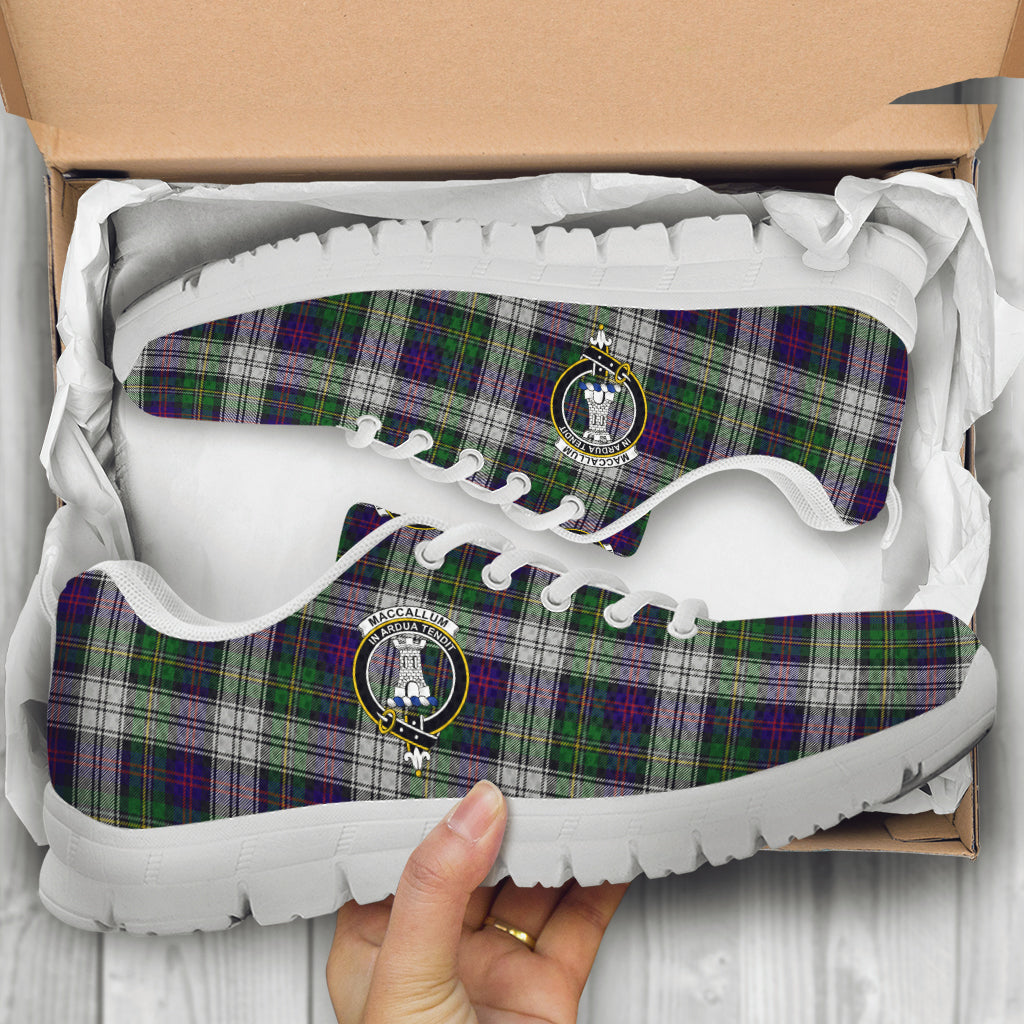 MacCallum Dress Tartan Sneakers with Family Crest - Tartan Vibes Clothing