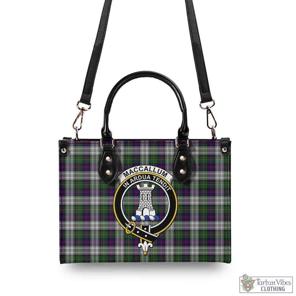 Tartan Vibes Clothing MacCallum Dress Tartan Luxury Leather Handbags with Family Crest