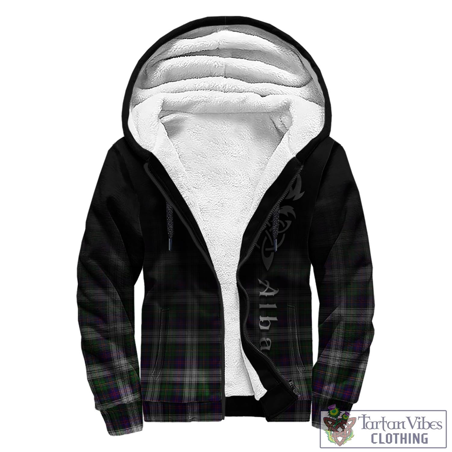 Tartan Vibes Clothing MacCallum Dress Tartan Sherpa Hoodie Featuring Alba Gu Brath Family Crest Celtic Inspired