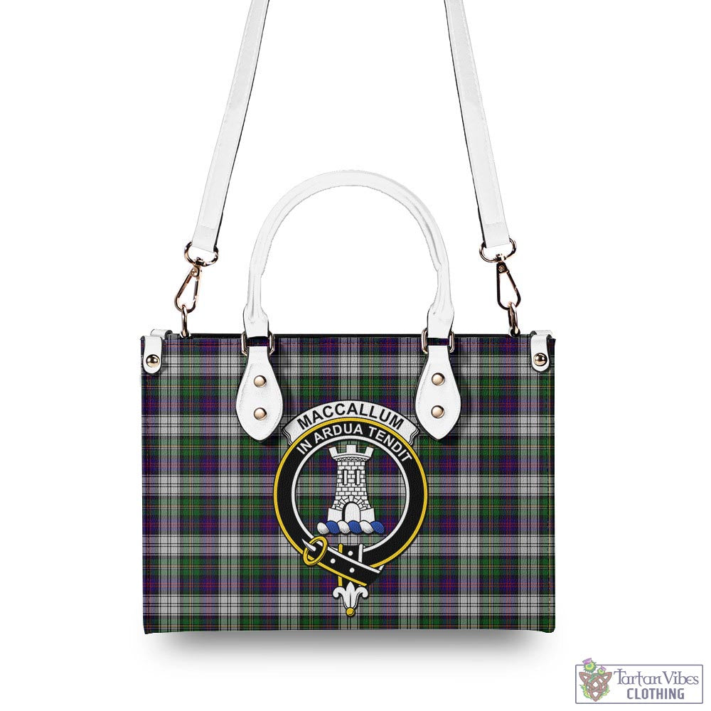 Tartan Vibes Clothing MacCallum Dress Tartan Luxury Leather Handbags with Family Crest