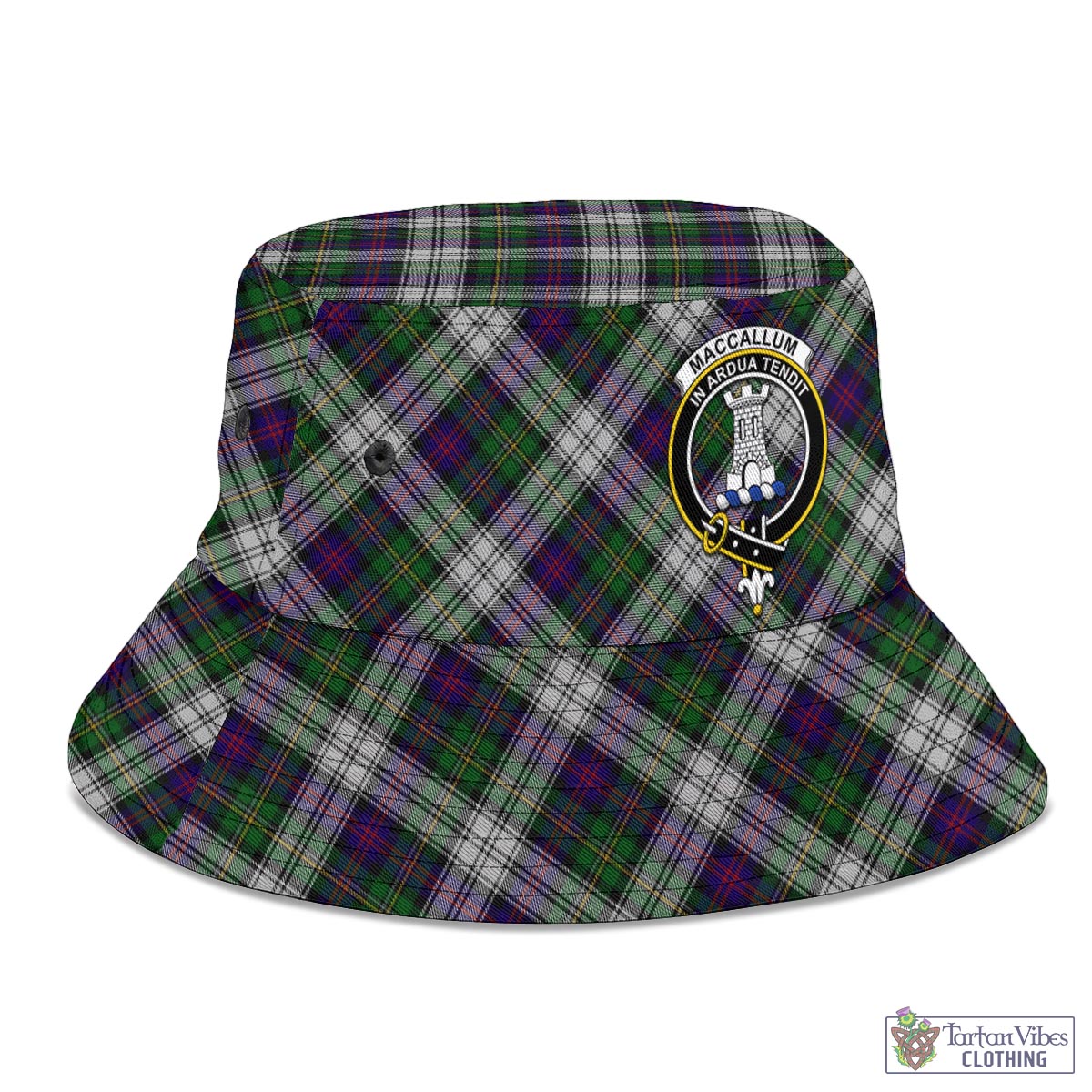 Tartan Vibes Clothing MacCallum Dress Tartan Bucket Hat with Family Crest