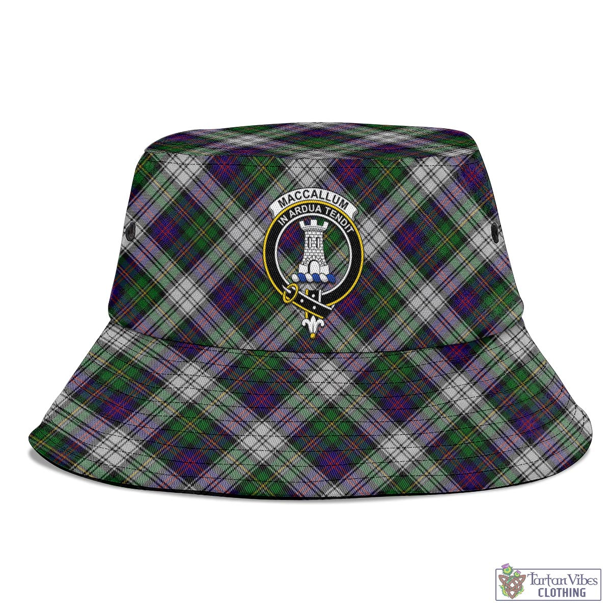 Tartan Vibes Clothing MacCallum Dress Tartan Bucket Hat with Family Crest