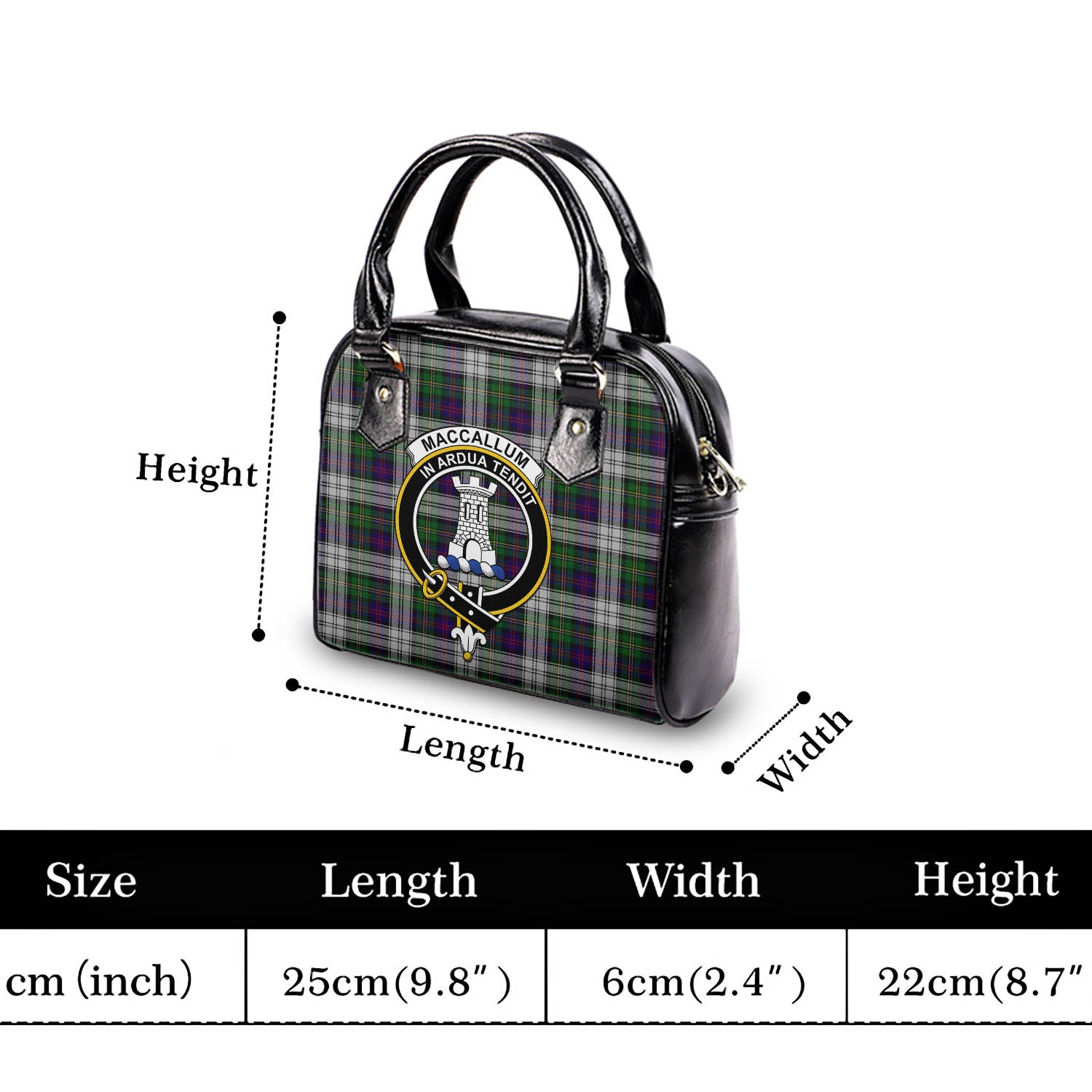 MacCallum Dress Tartan Shoulder Handbags with Family Crest - Tartanvibesclothing