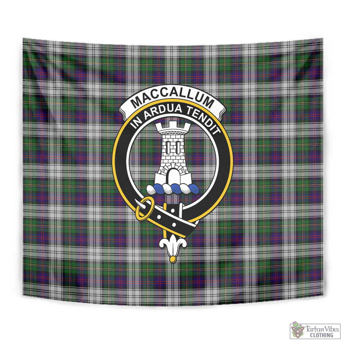 Tartan Vibes Clothing MacCallum Dress Tartan Tapestry Wall Hanging and Home Decor for Room with Family Crest