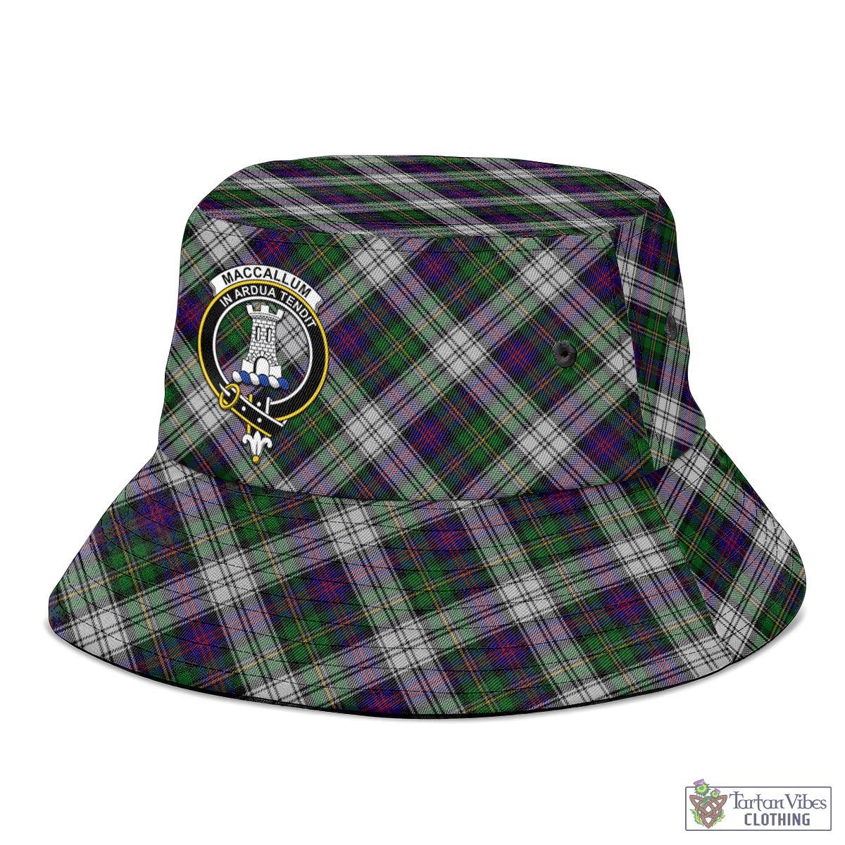 Tartan Vibes Clothing MacCallum Dress Tartan Bucket Hat with Family Crest