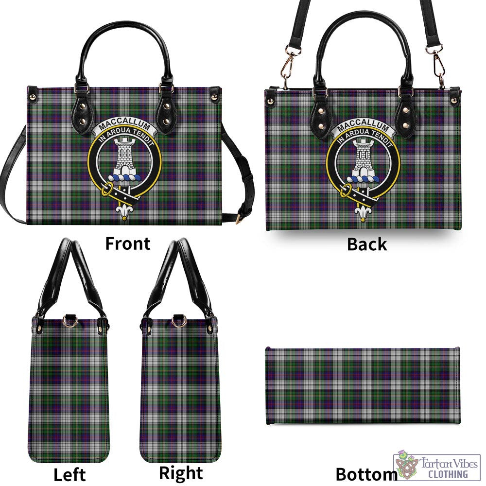 Tartan Vibes Clothing MacCallum Dress Tartan Luxury Leather Handbags with Family Crest