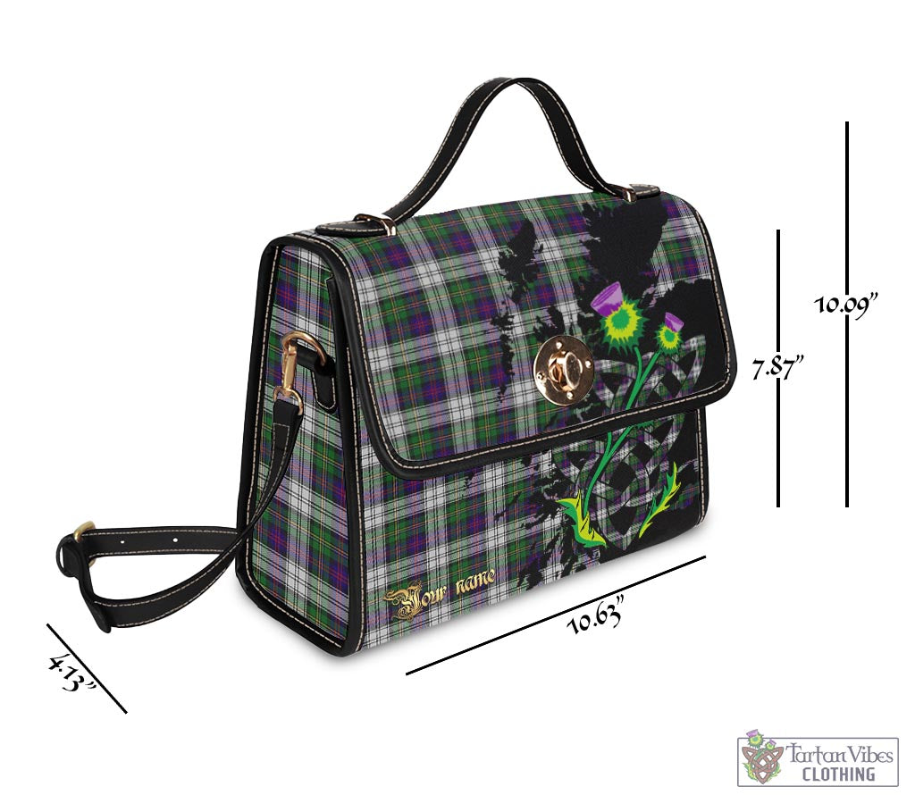 Tartan Vibes Clothing MacCallum Dress Tartan Waterproof Canvas Bag with Scotland Map and Thistle Celtic Accents
