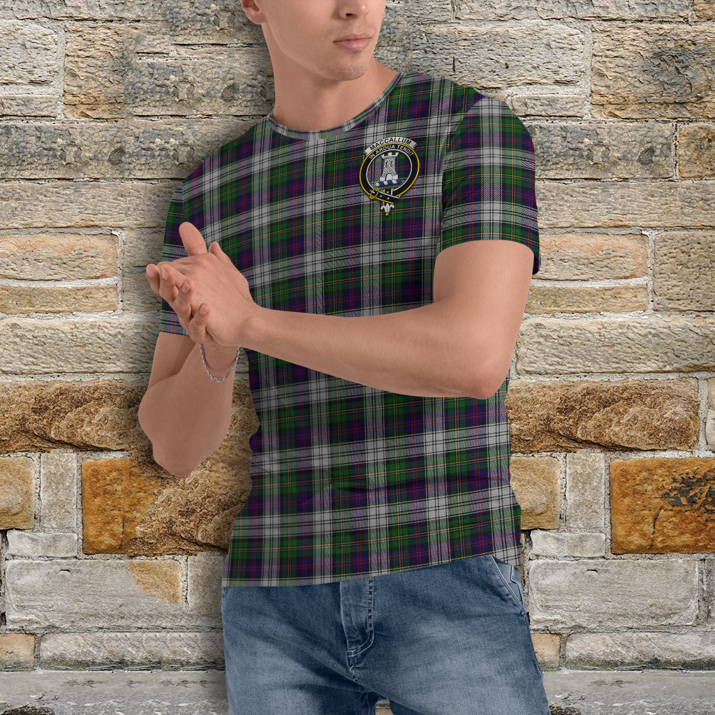 MacCallum Dress Tartan T-Shirt with Family Crest - Tartan Vibes Clothing