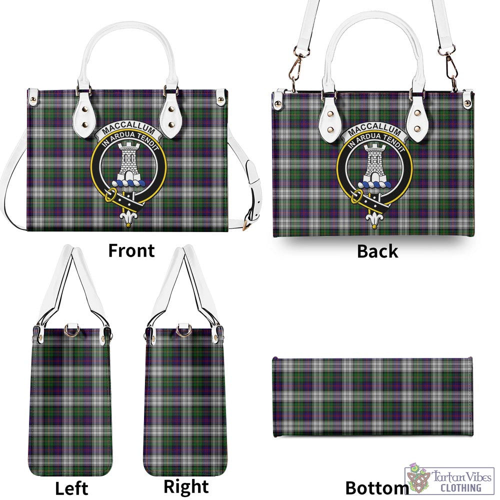 Tartan Vibes Clothing MacCallum Dress Tartan Luxury Leather Handbags with Family Crest