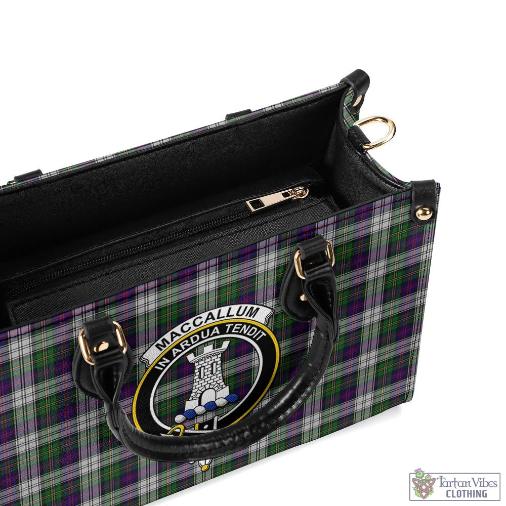 Tartan Vibes Clothing MacCallum Dress Tartan Luxury Leather Handbags with Family Crest