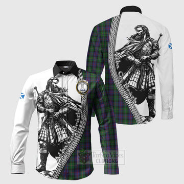 MacCallum (McCallum) Tartan Clan Crest Long Sleeve Button Shirt with Highlander Warrior Celtic Style