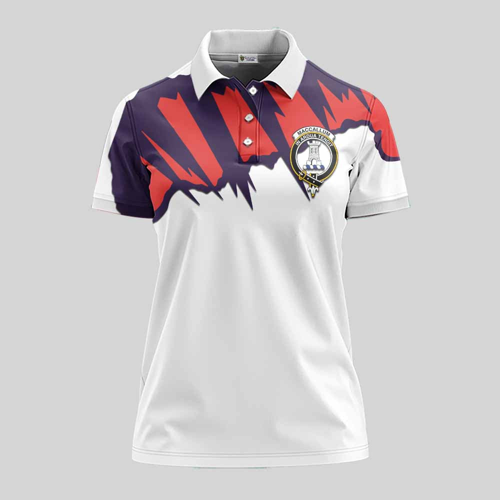 MacCallum (McCallum) Clan Crest Women's Polo Shirt with Retro Sport Style Women - 2D-tartanvibesclothing