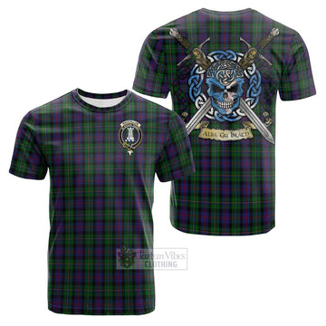 MacCallum (McCallum) Tartan Cotton T-shirt with Family Crest Celtic Skull Style