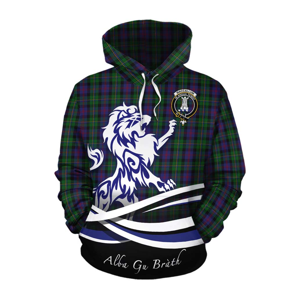 Tartan Vibes Clothing MacCallum (McCallum) Tartan Cotton Hoodie with Alba Gu Brath Regal Lion Emblem