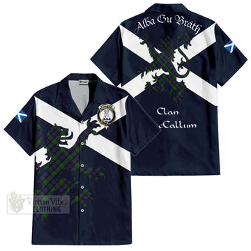 MacCallum (McCallum) Tartan Lion Rampant Short Sleeve Button Shirt  Proudly Display Your Heritage with Alba Gu Brath and Clan Name