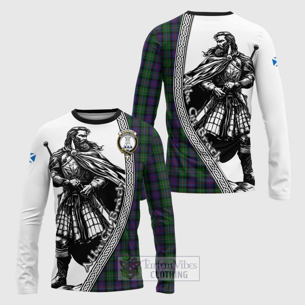 Tartan Vibes Clothing MacCallum (McCallum) Tartan Clan Crest Long Sleeve T-Shirt with Highlander Warrior Celtic Style