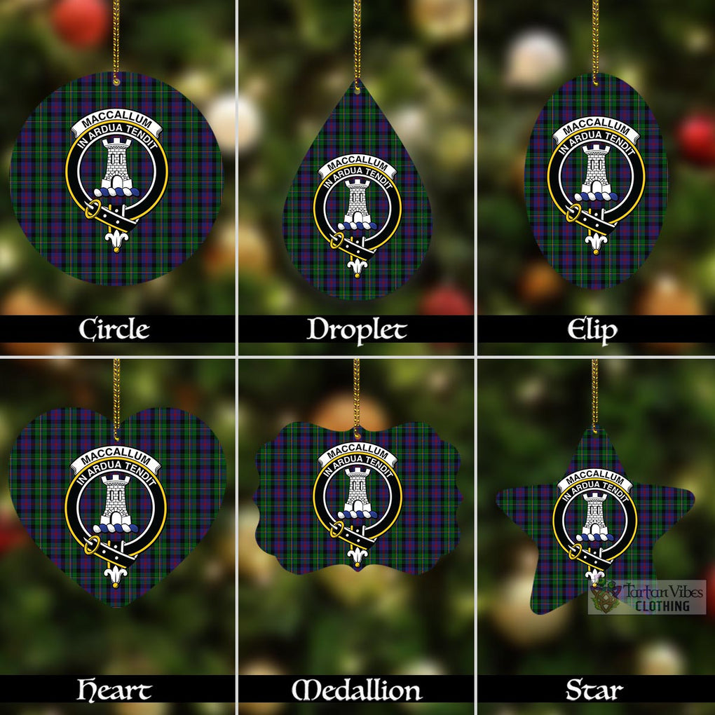 Tartan Vibes Clothing MacCallum (McCallum) Tartan Christmas Aluminium Ornament with Family Crest