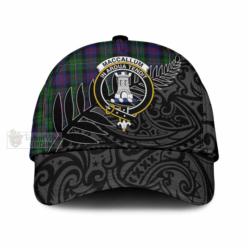 Tartan Vibes Clothing MacCallum (McCallum) Tartan Classic Cap with New Zealand Silver Fern Half Style