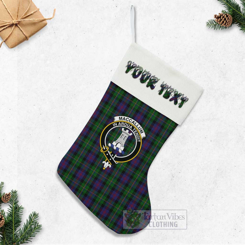 Tartan Vibes Clothing MacCallum (McCallum) Tartan Family Crest Christmas Stocking with Personalized Text