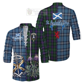 MacCallum (McCallum) Tartan Ghillie Kilt Shirt Happy St. Andrew's Day Half Tartan Style