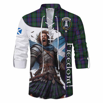 MacCallum (McCallum) Crest Tartan Ghillie Kilt Shirt Inspired by the Freedom of Scottish Warrior