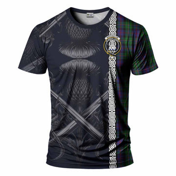 MacCallum (McCallum) Tartan T-Shirt with Family Crest Cross Sword Thistle Celtic Vibes