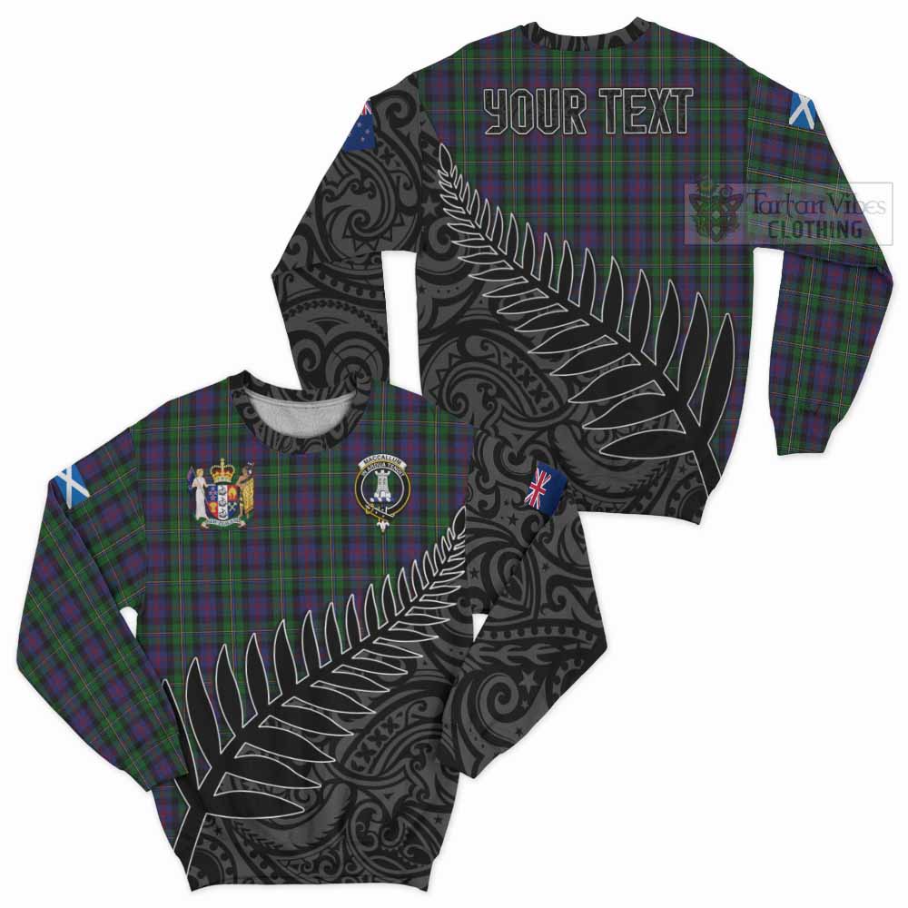 Tartan Vibes Clothing MacCallum (McCallum) Crest Tartan Sweatshirt with New Zealand Silver Fern Half Style