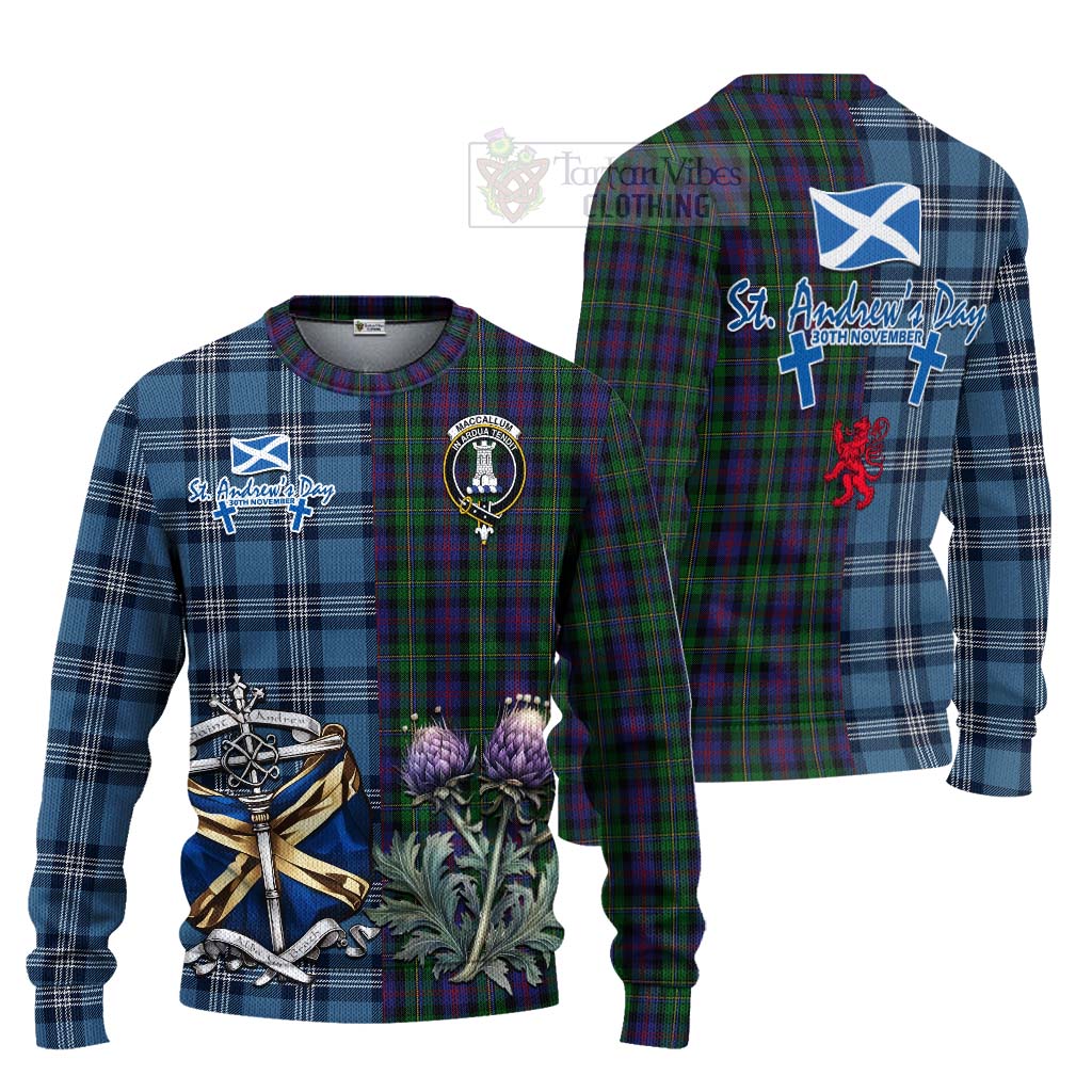 Tartan Vibes Clothing MacCallum (McCallum) Tartan Knitted Sweater Happy St. Andrew's Day Half Tartan Style