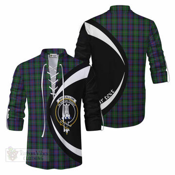 MacCallum (McCallum) Tartan Ghillie Kilt Shirt with Family Crest Circle Style