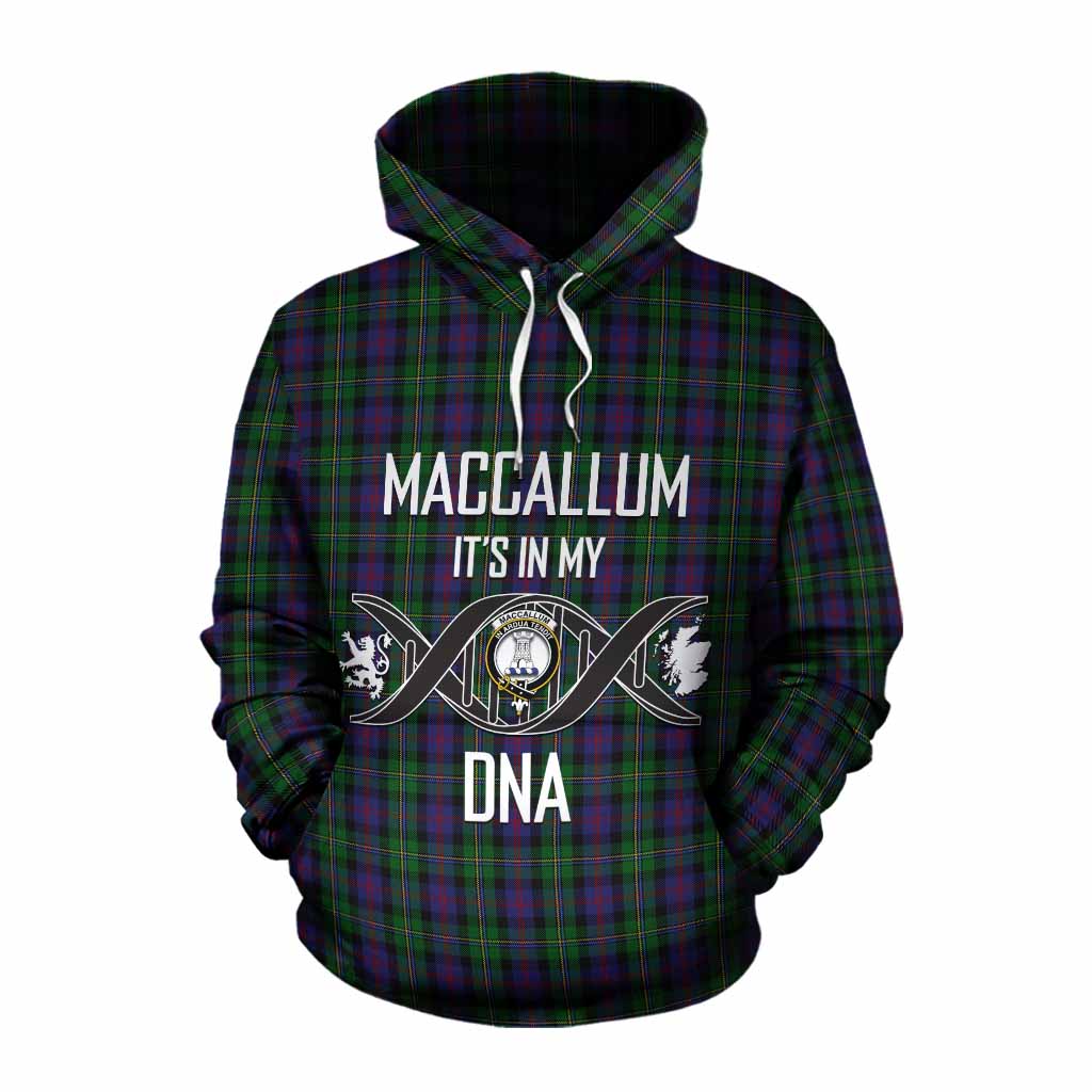 Tartan Vibes Clothing MacCallum (McCallum) Tartan Cotton Hoodie with Family Crest DNA In Me Style