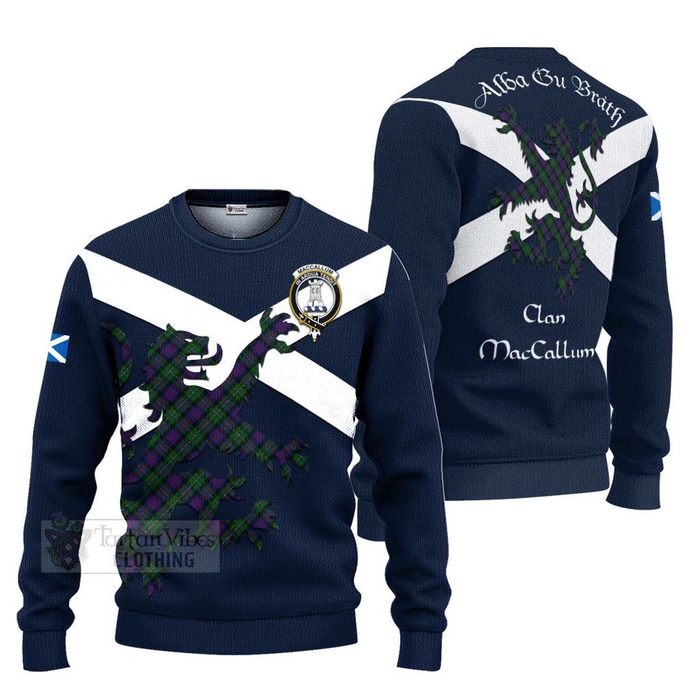 Tartan Vibes Clothing MacCallum (McCallum) Tartan Lion Rampant Knitted Sweater – Proudly Display Your Heritage with Alba Gu Brath and Clan Name