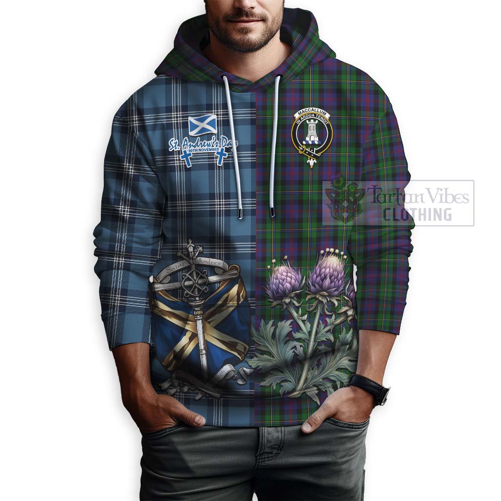 Tartan Vibes Clothing MacCallum (McCallum) Tartan Hoodie Happy St. Andrew's Day Half Tartan Style