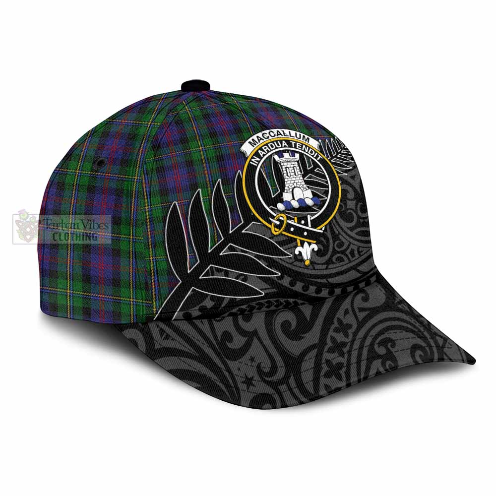 Tartan Vibes Clothing MacCallum (McCallum) Tartan Classic Cap with New Zealand Silver Fern Half Style