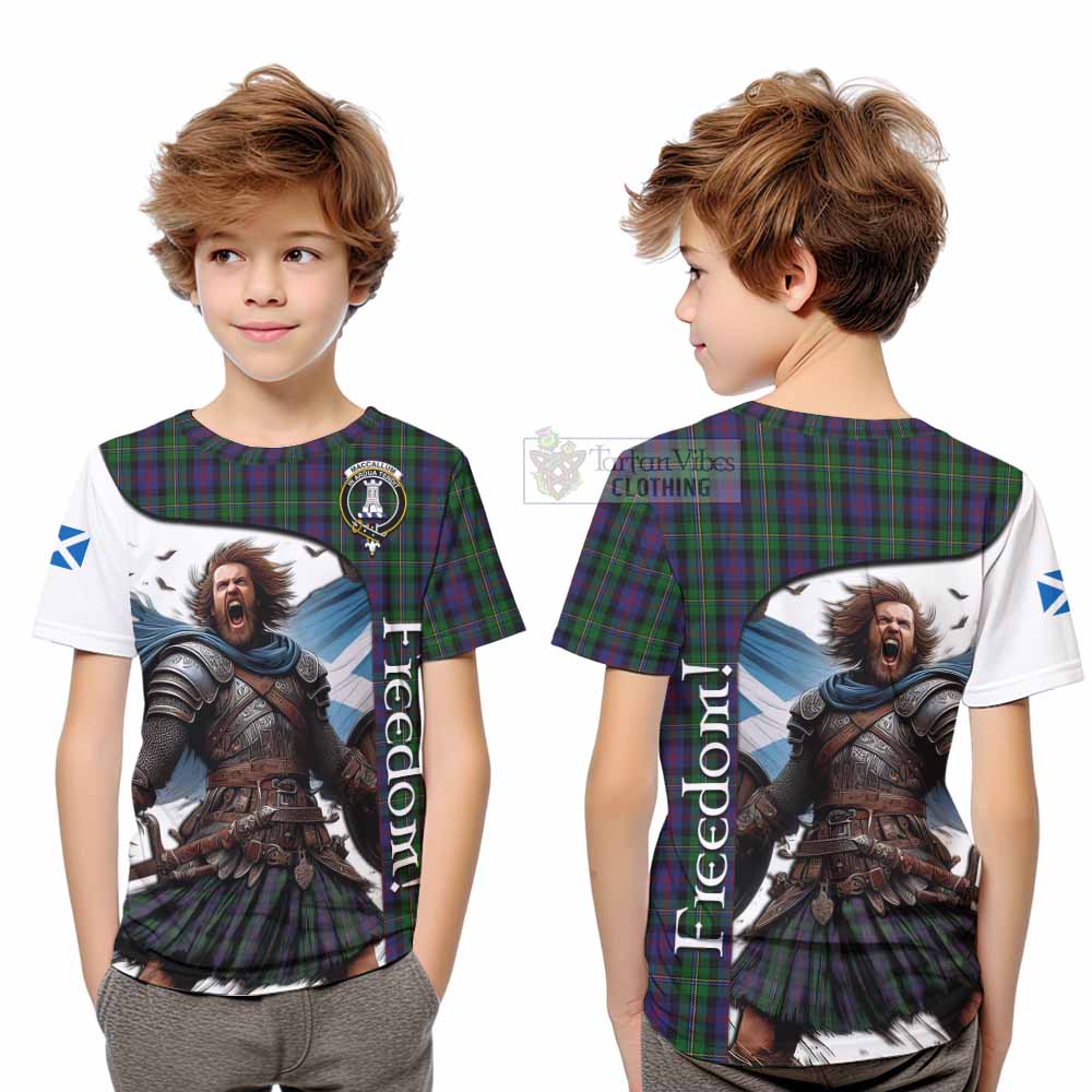 Tartan Vibes Clothing MacCallum (McCallum) Crest Tartan Kid T-Shirt Inspired by the Freedom of Scottish Warrior