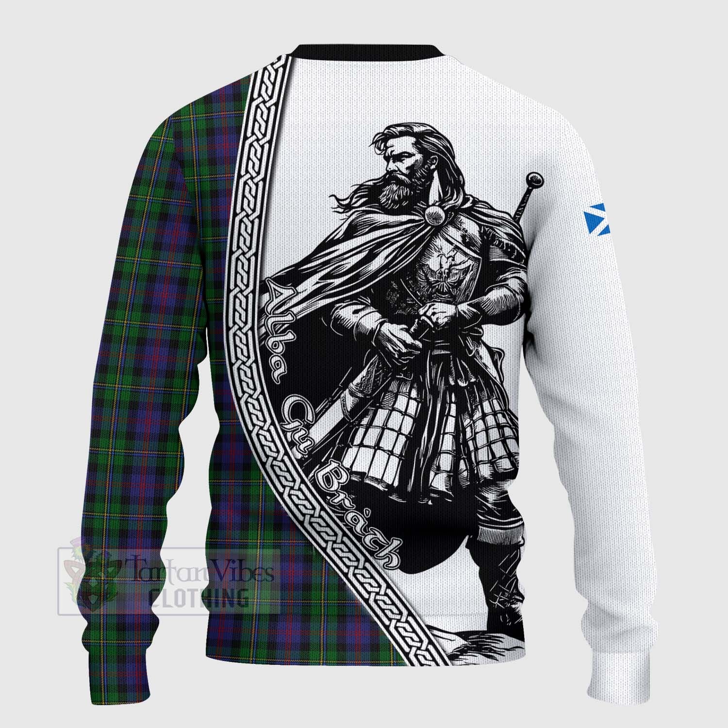 Tartan Vibes Clothing MacCallum (McCallum) Tartan Clan Crest Knitted Sweater with Highlander Warrior Celtic Style