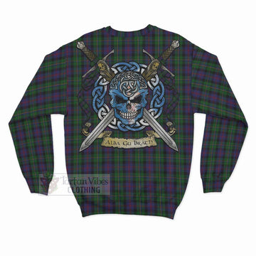 MacCallum (McCallum) Tartan Sweatshirt with Family Crest Celtic Skull Style