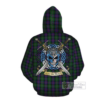 MacCallum (McCallum) Tartan Cotton Hoodie with Family Crest Celtic Skull Style