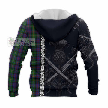 MacCallum (McCallum) Tartan Knitted Hoodie with Family Crest Cross Sword Thistle Celtic Vibes