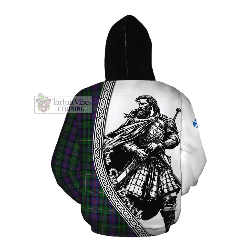 Tartan Vibes Clothing MacCallum (McCallum) Tartan Clan Crest Cotton Hoodie with Highlander Warrior Celtic Style