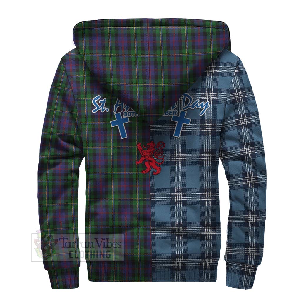 Tartan Vibes Clothing MacCallum (McCallum) Tartan Sherpa Hoodie Happy St. Andrew's Day Half Tartan Style