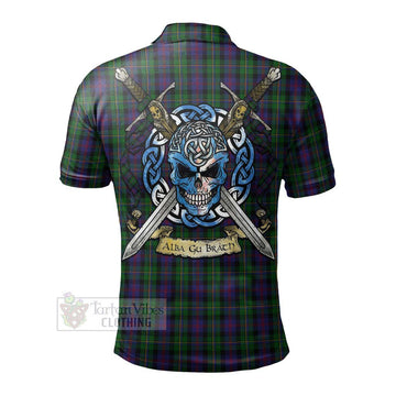 MacCallum (McCallum) Tartan Polo Shirt with Family Crest Celtic Skull Style