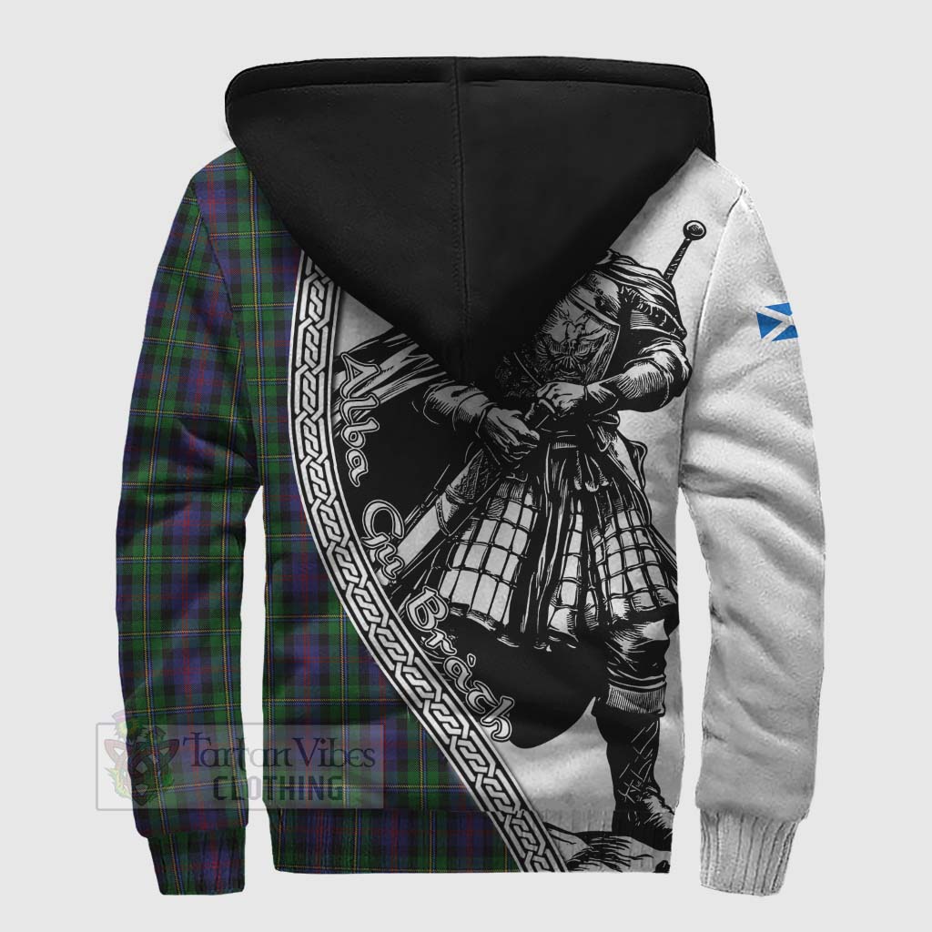 Tartan Vibes Clothing MacCallum (McCallum) Tartan Clan Crest Sherpa Hoodie with Highlander Warrior Celtic Style