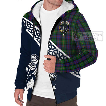 MacCallum (McCallum) Tartan Sherpa Hoodie Featuring Thistle and Scotland Map