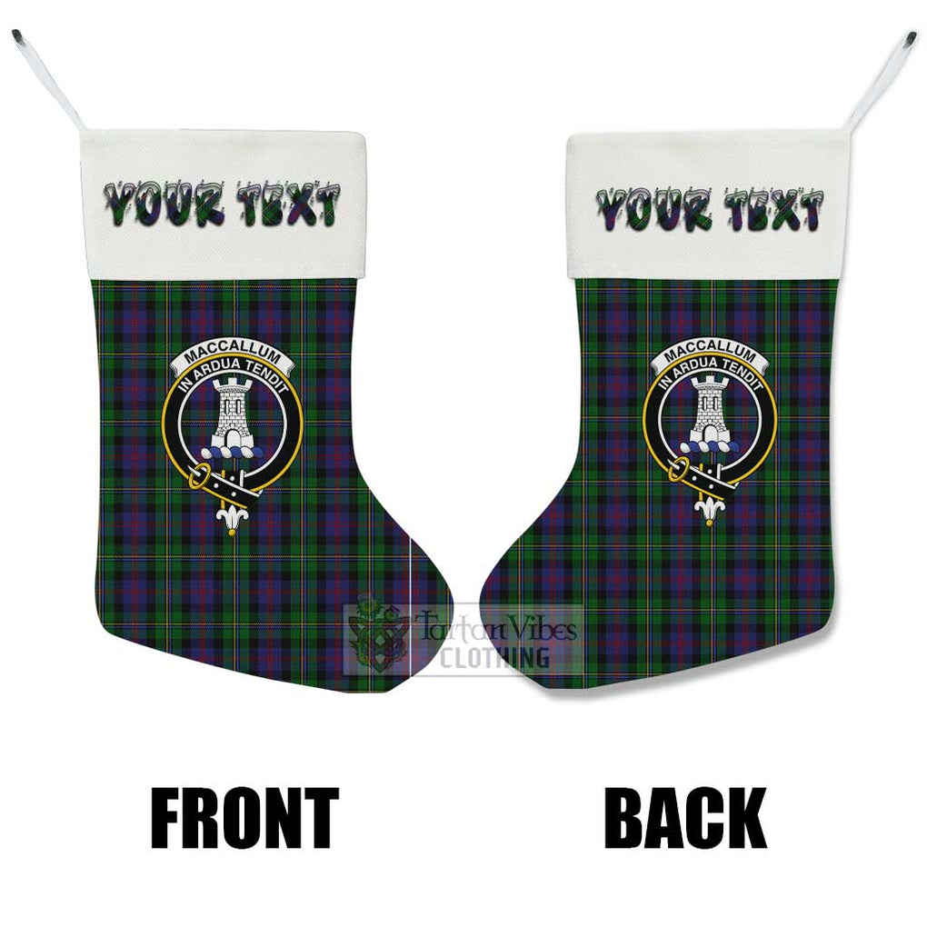 Tartan Vibes Clothing MacCallum (McCallum) Tartan Family Crest Christmas Stocking with Personalized Text