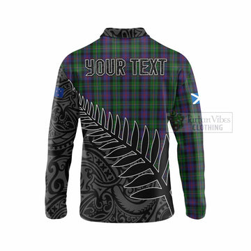 MacCallum (McCallum) Crest Tartan Long Sleeve Polo Shirt with New Zealand Silver Fern Half Style