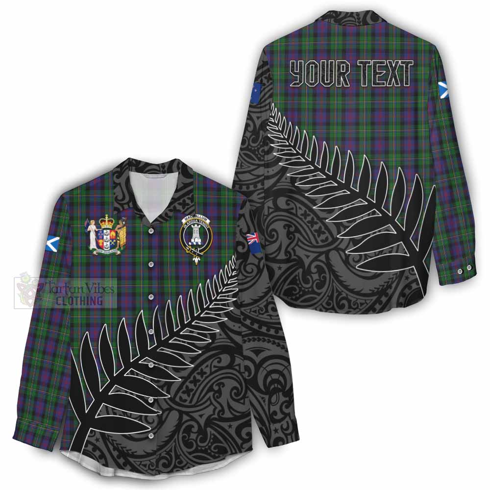 Tartan Vibes Clothing MacCallum (McCallum) Crest Tartan Women's Casual Shirt with New Zealand Silver Fern Half Style