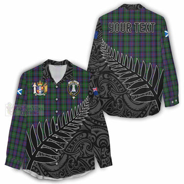 MacCallum (McCallum) Crest Tartan Women's Casual Shirt with New Zealand Silver Fern Half Style