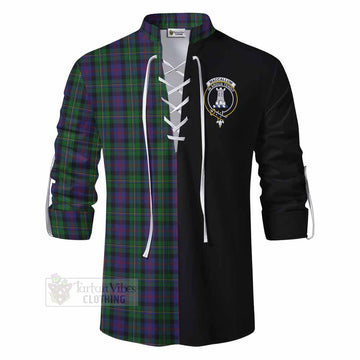 MacCallum (McCallum) Tartan Ghillie Kilt Shirt with Family Crest and Half Of Me Style